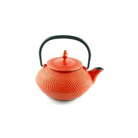 Théière rouge en fonte