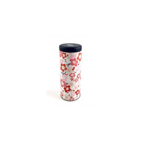 Boîte washi - fleurs rose gris rouge