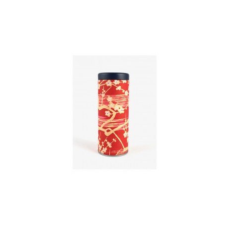 Boîte washi fond rouge fleurs de cerisiers